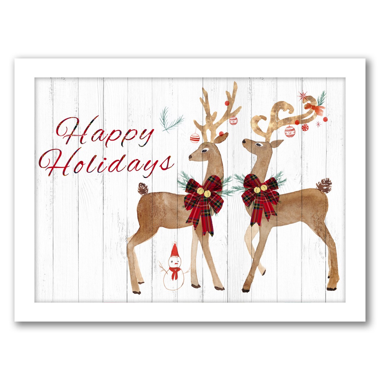 8&#x22; x 10&#x22; Reindeer Christmas by Pi Holiday Black Framed Print Wall Art - Americanflat - Americanflat